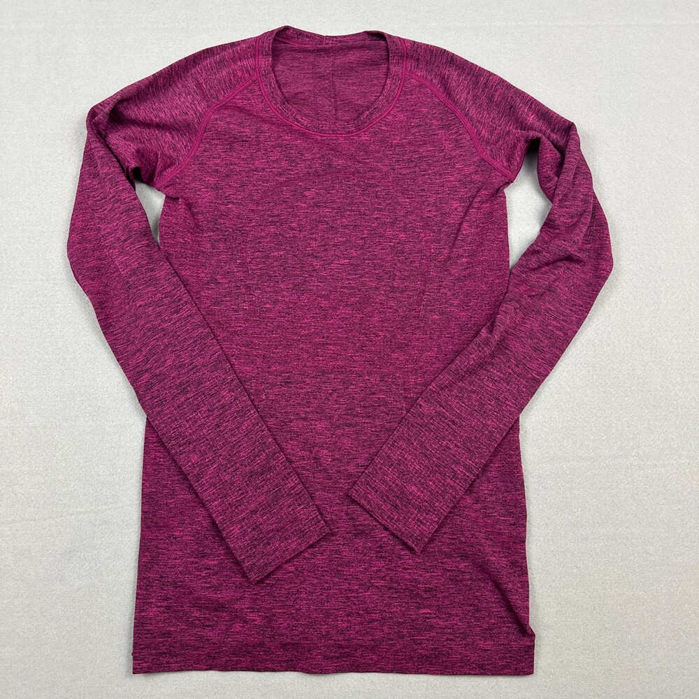 Lululemon Shirt Women 6 Purple Solid Swiftly Tech Long Sleeve Crew Seamless Run